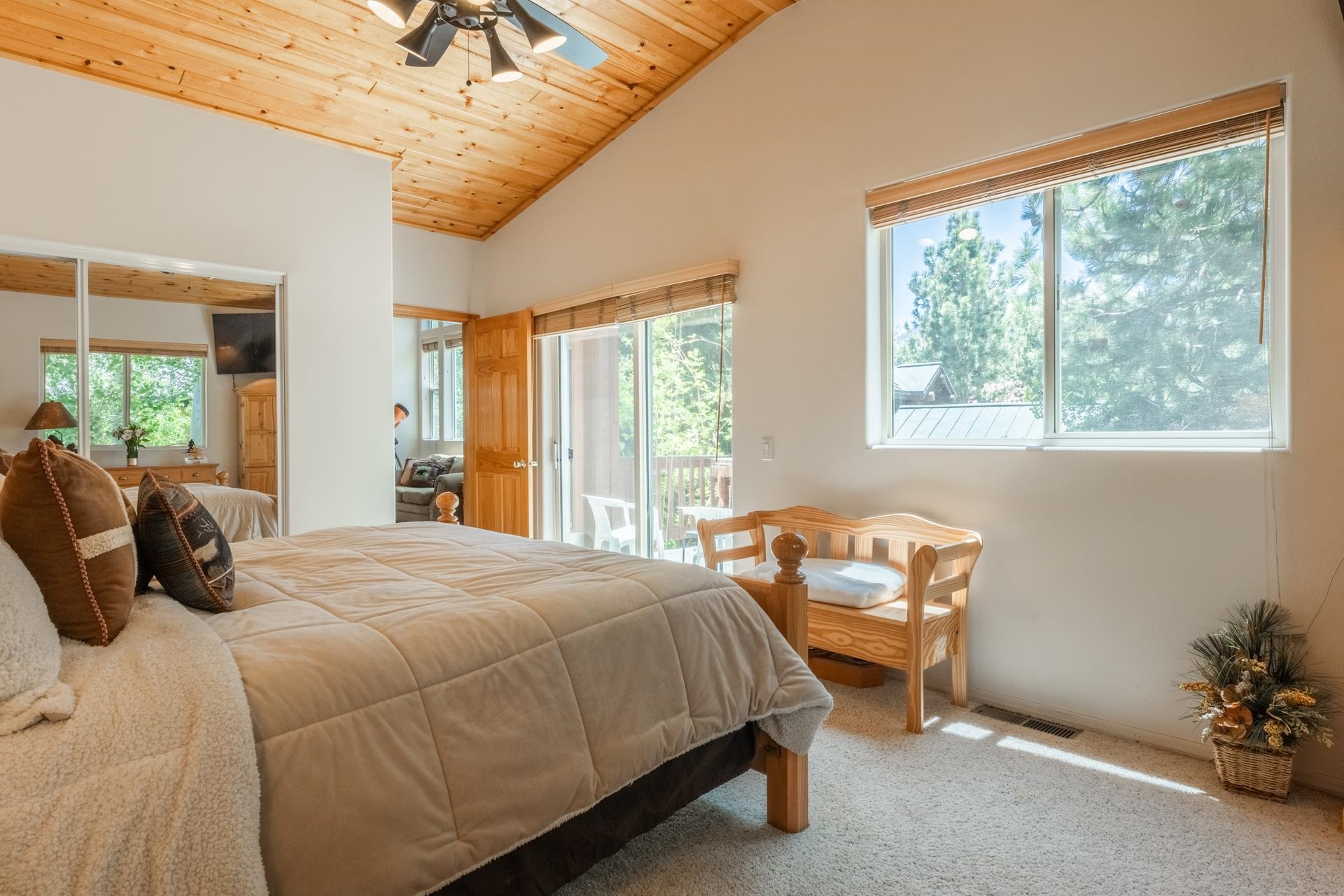 372 Wagon Wheel Road Mammoth Lakes, CA 93546 - Photo 17 of 50 a bedroom with a bed chair and a large window