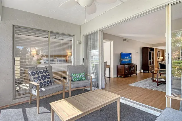 a living room with furniture