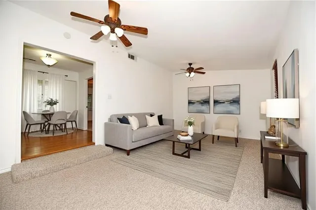 a living room with furniture