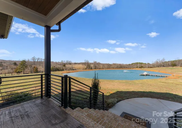 a view of lake from balcony