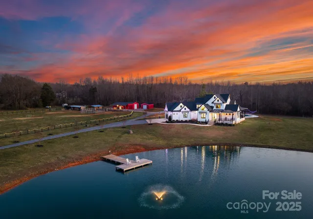 a view of a lake with boats