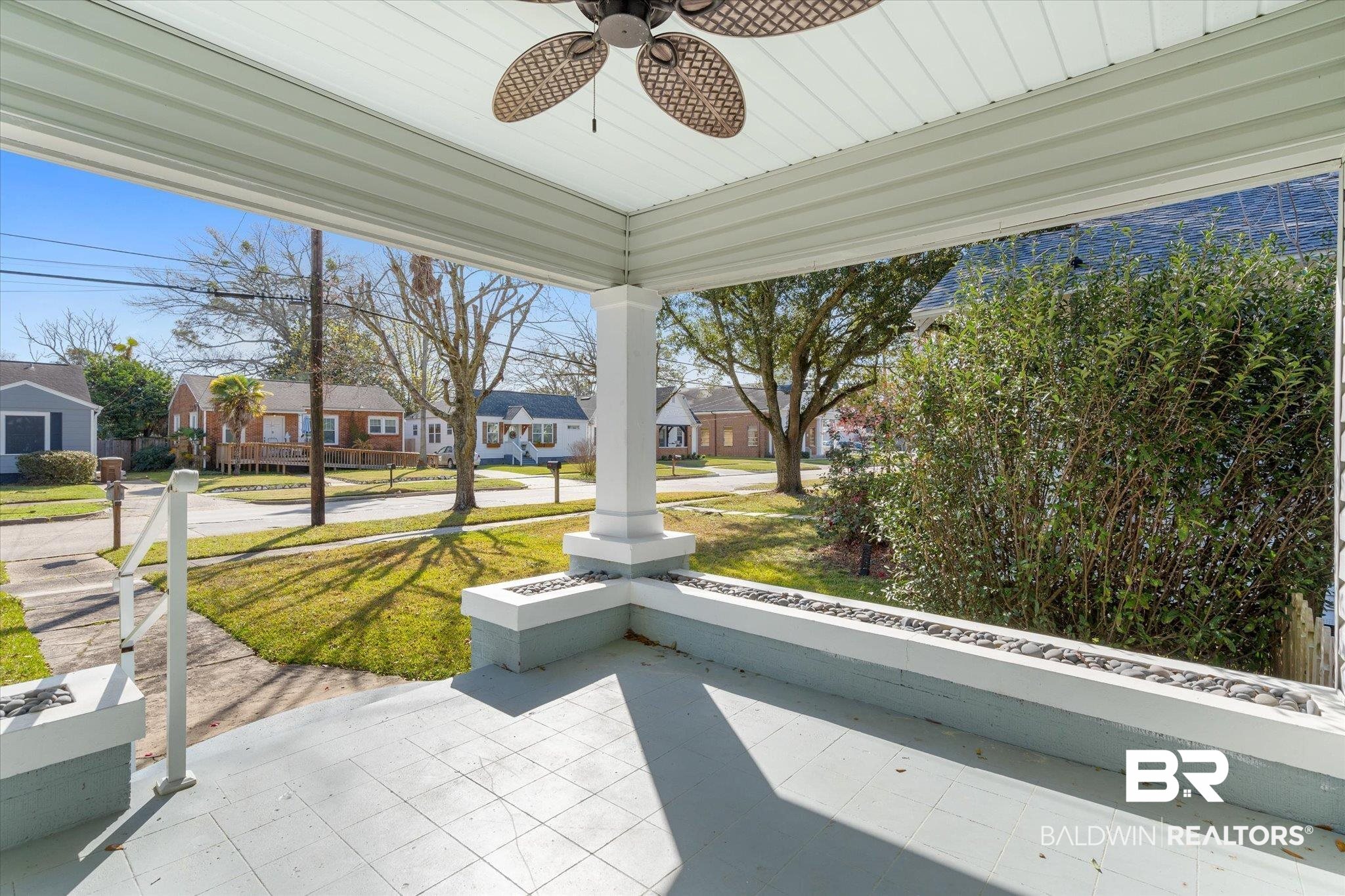 260 Mohawk Street Mobile, AL 36606 - Photo 2 of 20 Unfurnished sunroom featuring a residential view and ceiling fan