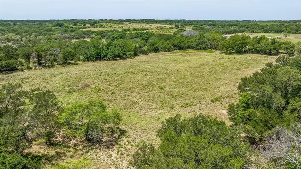 a view of a field with an ocean