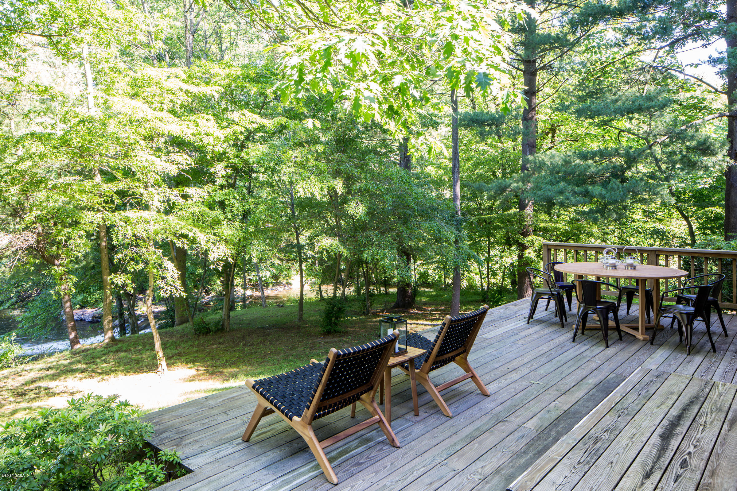 1296 Ashley Falls Road Sheffield, MA 01222 - Photo 6 of 26 Deck with view of rapids