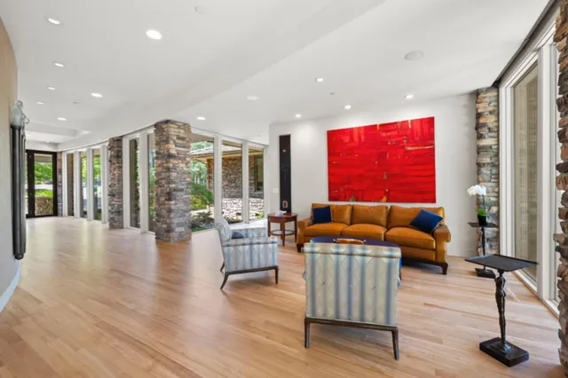 a view of a kitchen cabinets and wooden floor