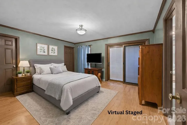 a bathroom with a shower and a mirror