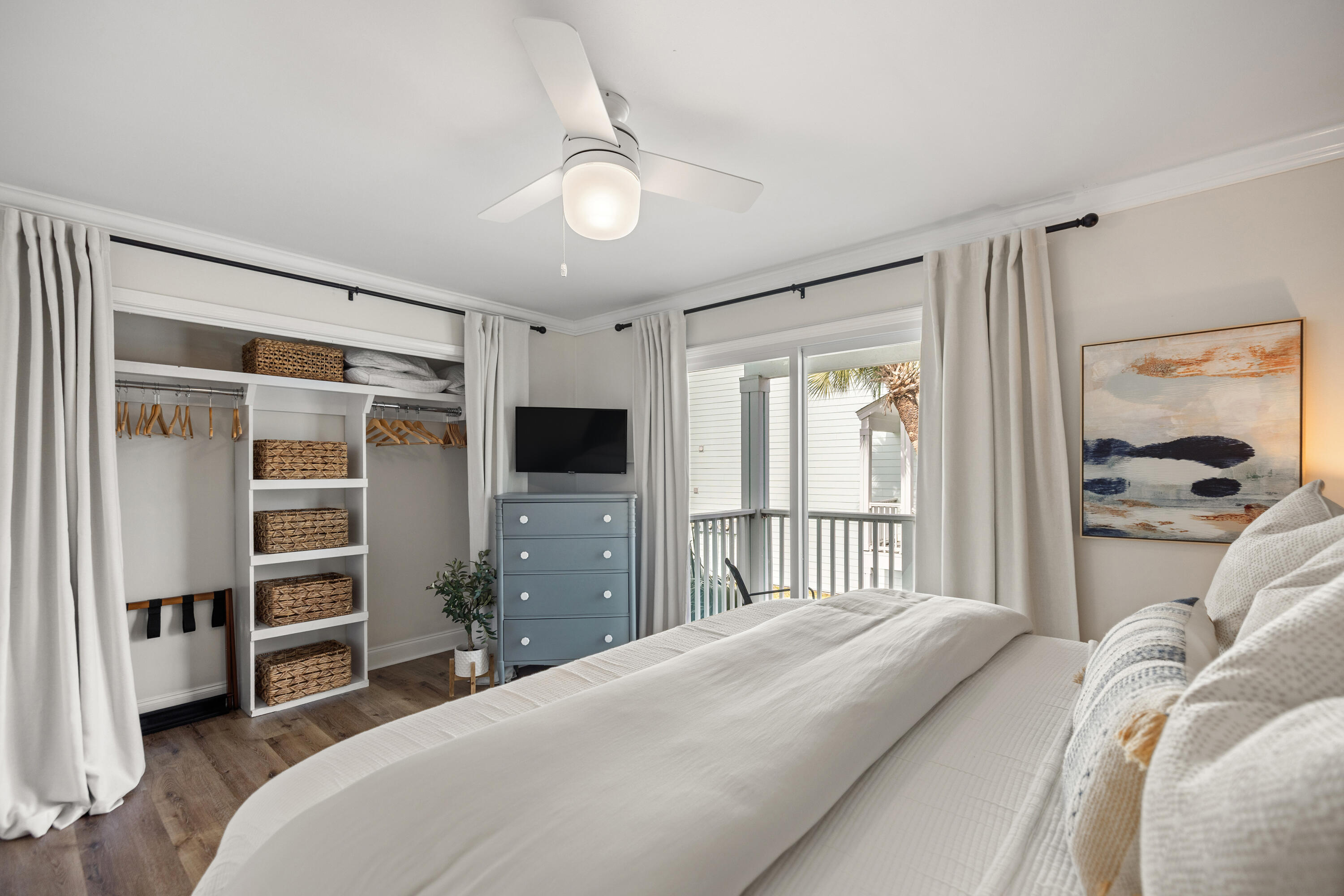 17670 Front Beach Road, Unit L7 Panama City Beach, FL 32413 - Photo 20 of 69 a bedroom with a bed and a large window