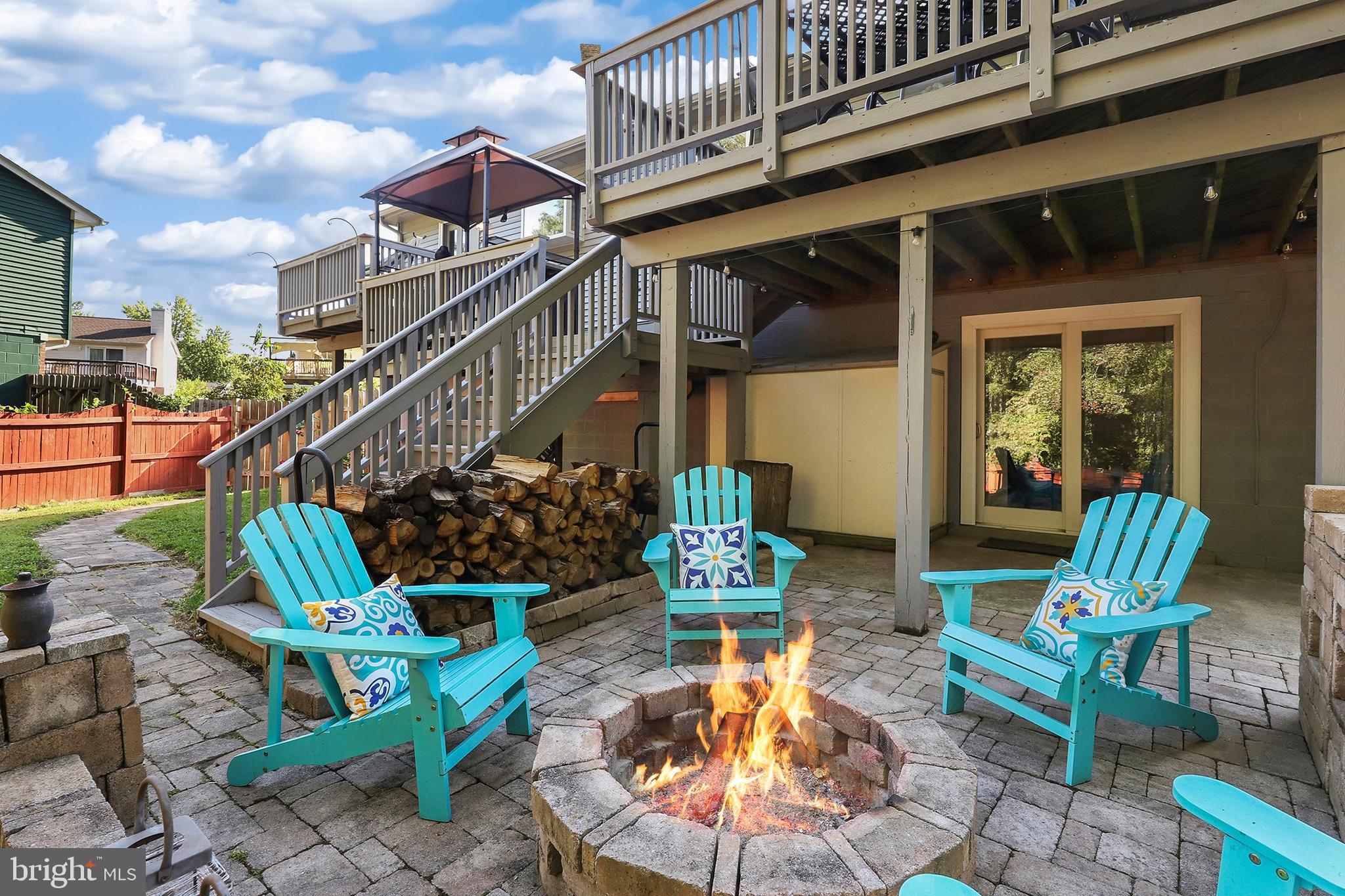 7114 Whetstone Road Alexandria, VA 22306 - Photo 32 of 35 Back Patio with firepit