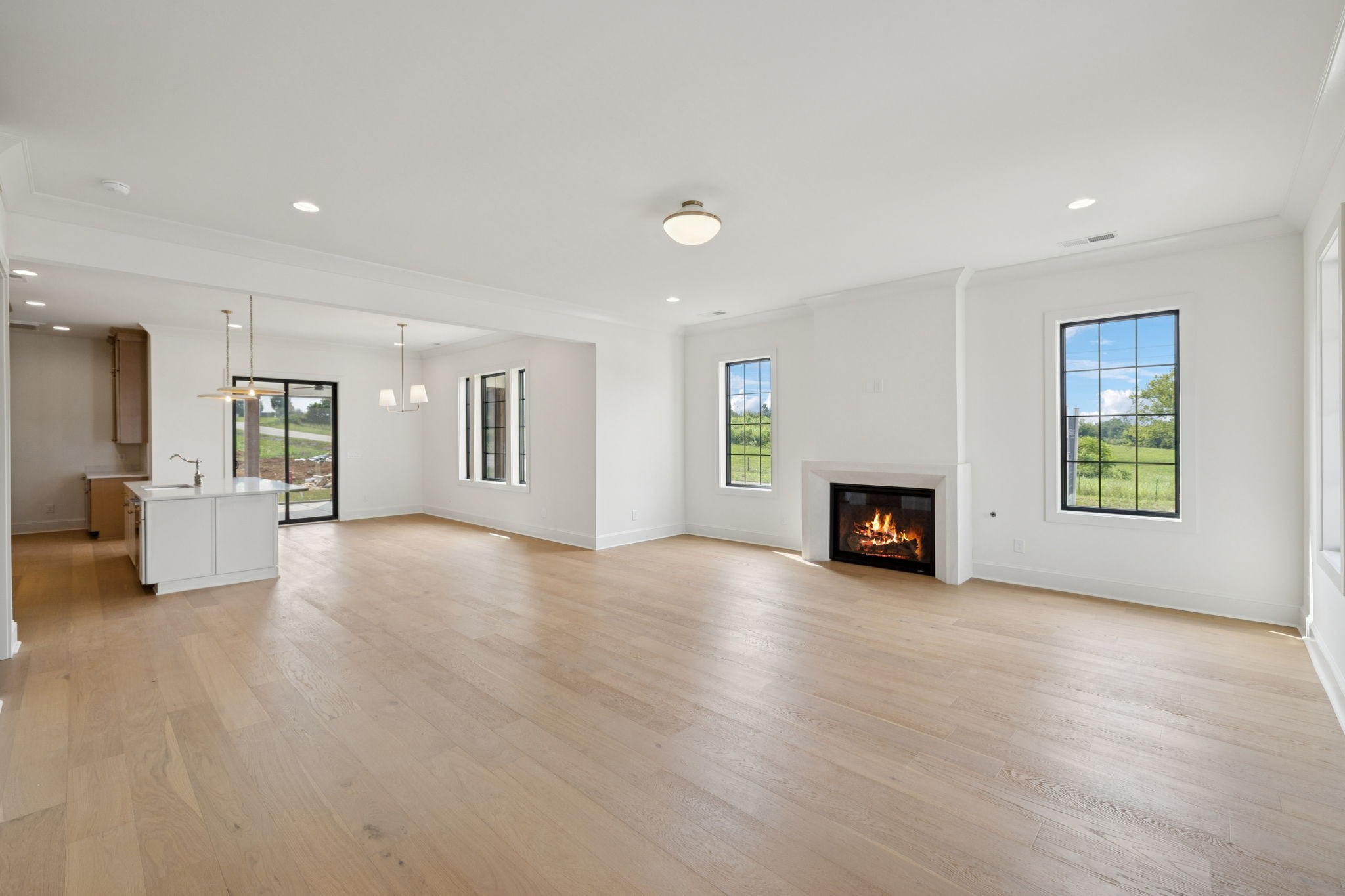 102 Cardiff Dr Spring Hill North Thompson's Station, TN 37179 - Photo 16 of 67 an empty room with windows and fireplace