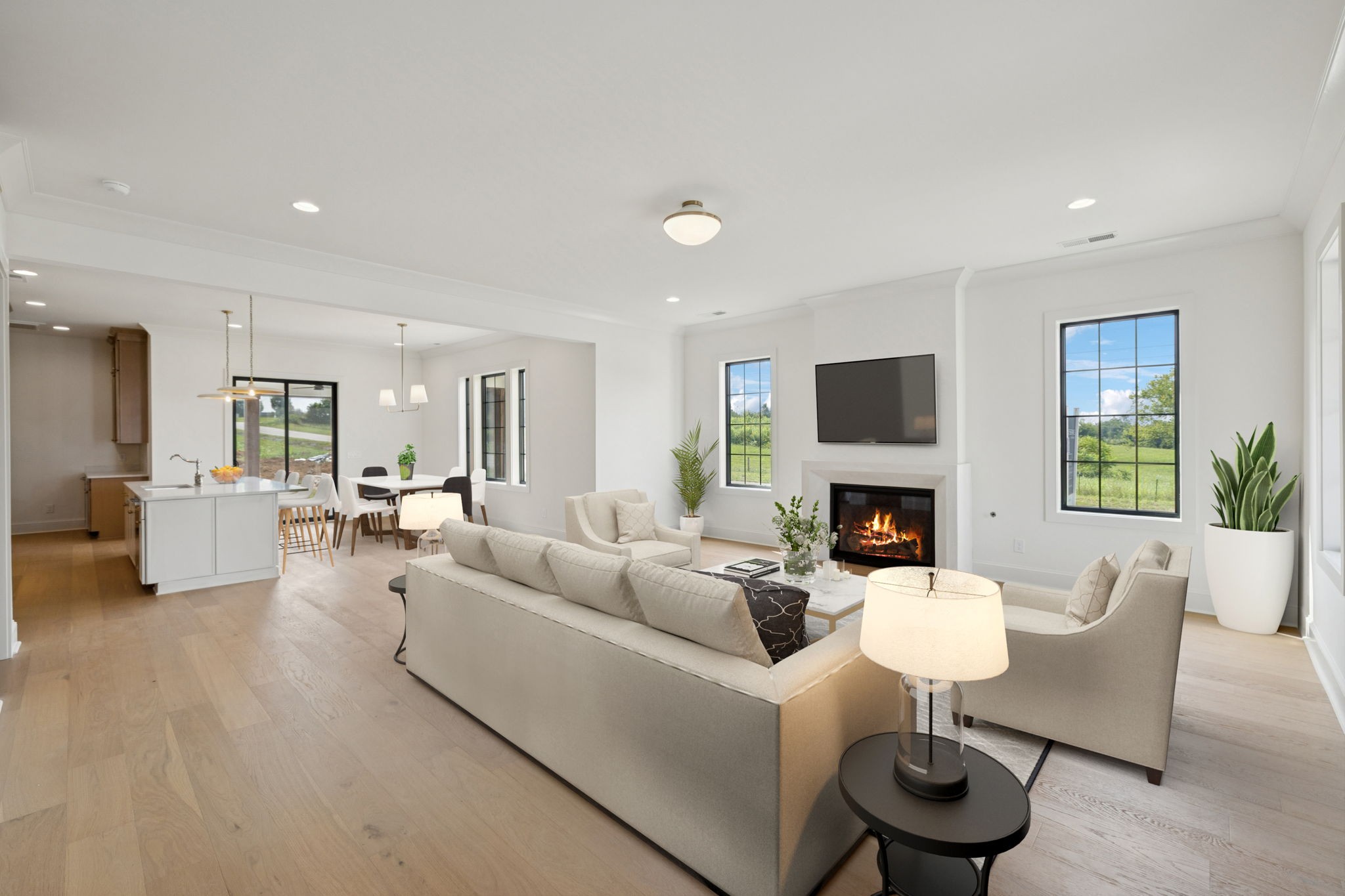 102 Cardiff Dr Spring Hill North Thompson's Station, TN 37179 - Photo 3 of 67 a living room with fireplace furniture and a fireplace