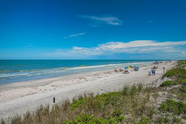 a view of beach and ocean