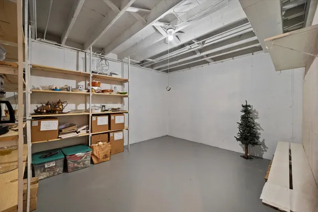 a view of a deck with a big yard