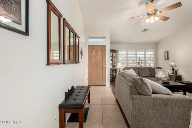 a living room with furniture
