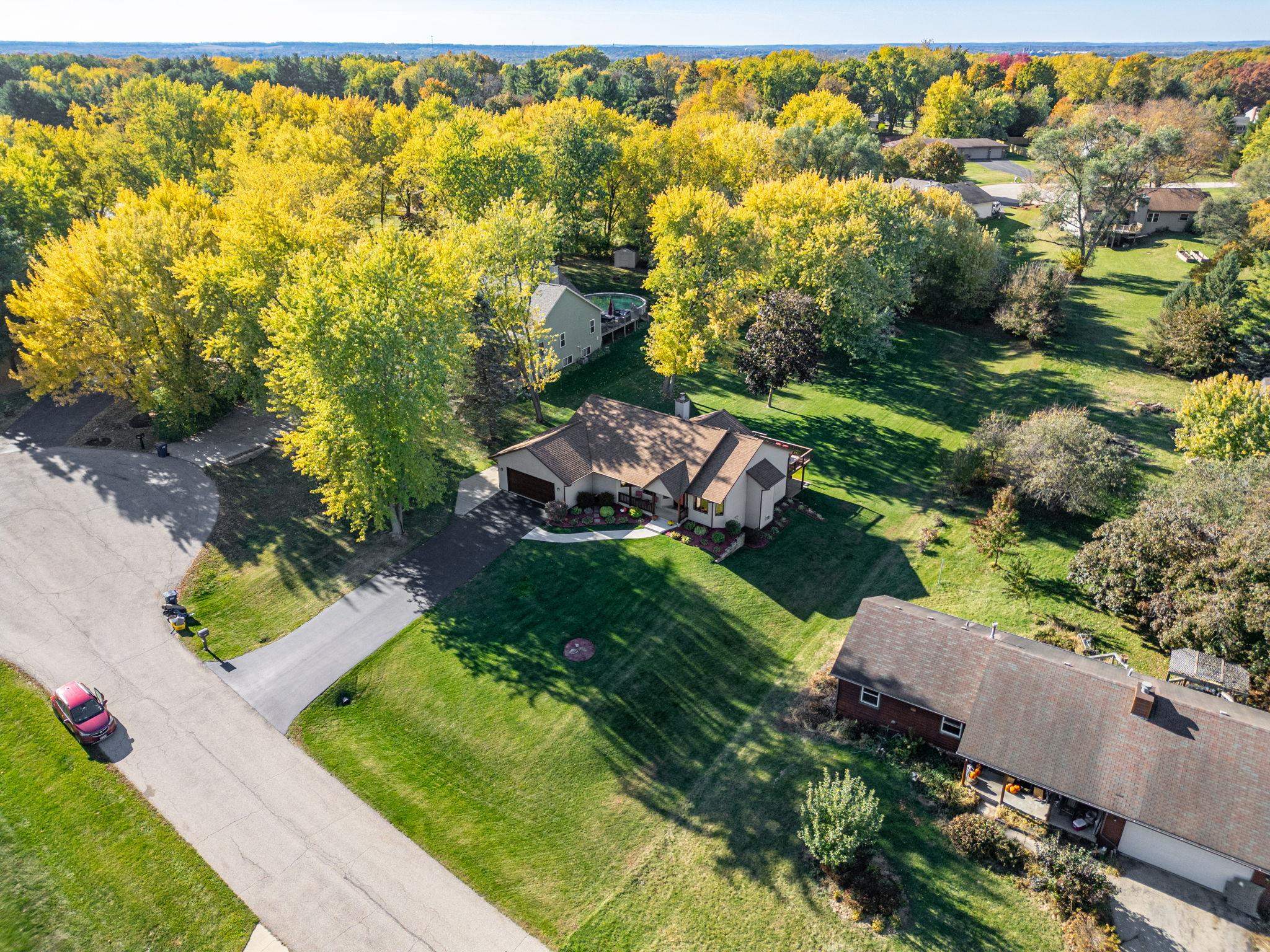 13546 Racoon Run Roscoe, IL 61073 - Photo 2 of 37 an aerial view of residential houses with yard