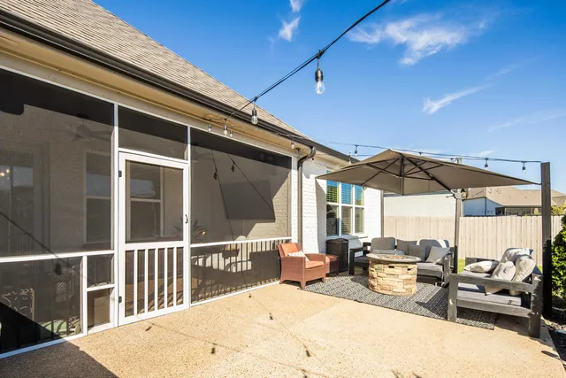 a outdoor living space with furniture