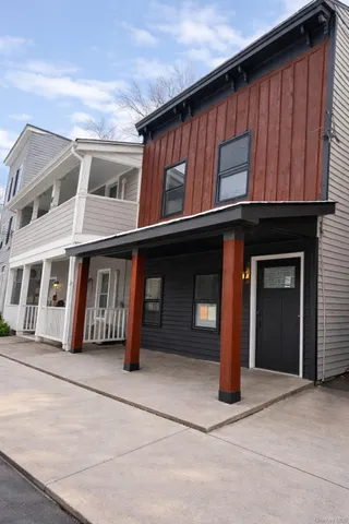 a view of a lake with houses