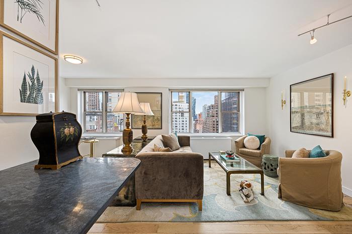 137 East 36th Street, Unit 11B Manhattan, NY 10016 - Photo 4 of 22 a living room with furniture rug and window