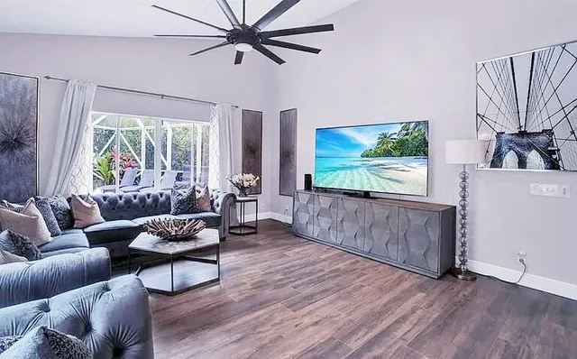 a view of outdoor space with swimming pool