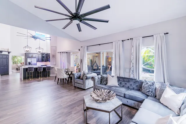 a living room with furniture