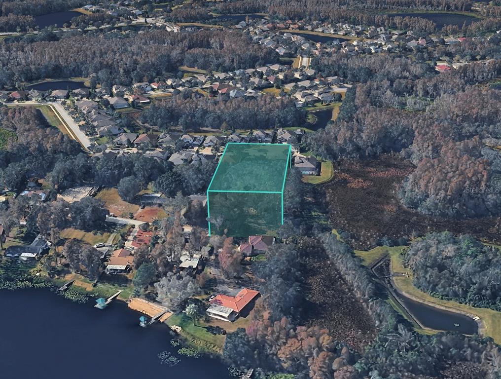 Blount Road Lutz, FL 33558 - Photo 23 of 33 an aerial view of a house with a yard and lake view