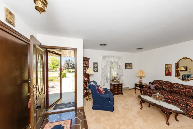 a living room with furniture