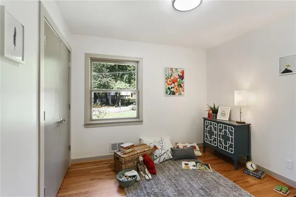 a room with furniture and a window
