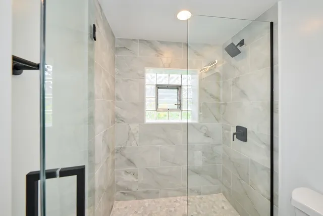 a bathroom with a shower
