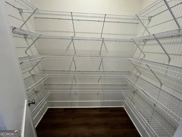 a view of a room with empty racks