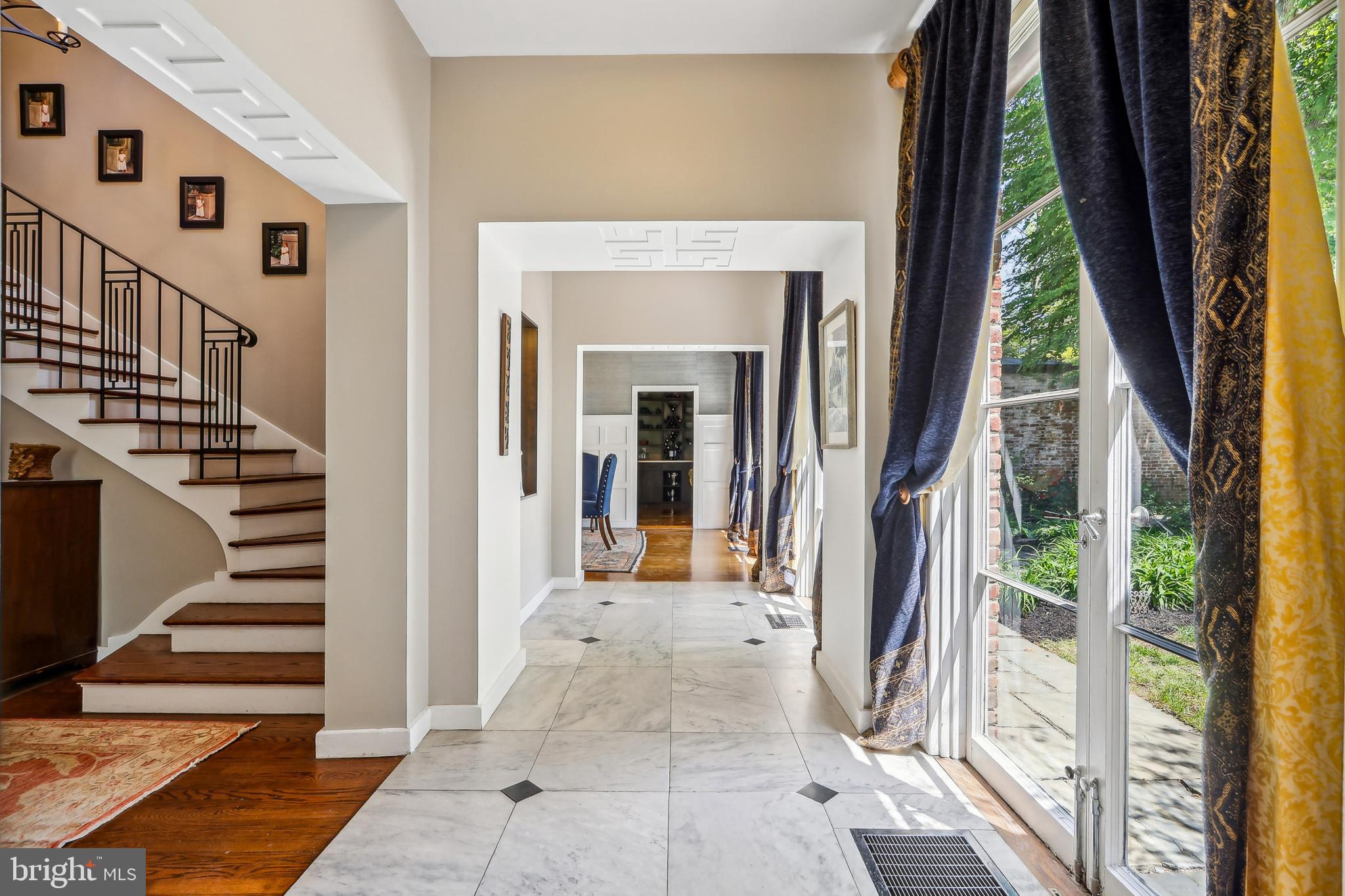 33 Rosedale Road Princeton, NJ 08540 - Photo 23 of 75 Main hall with French doors overlooking courtyard