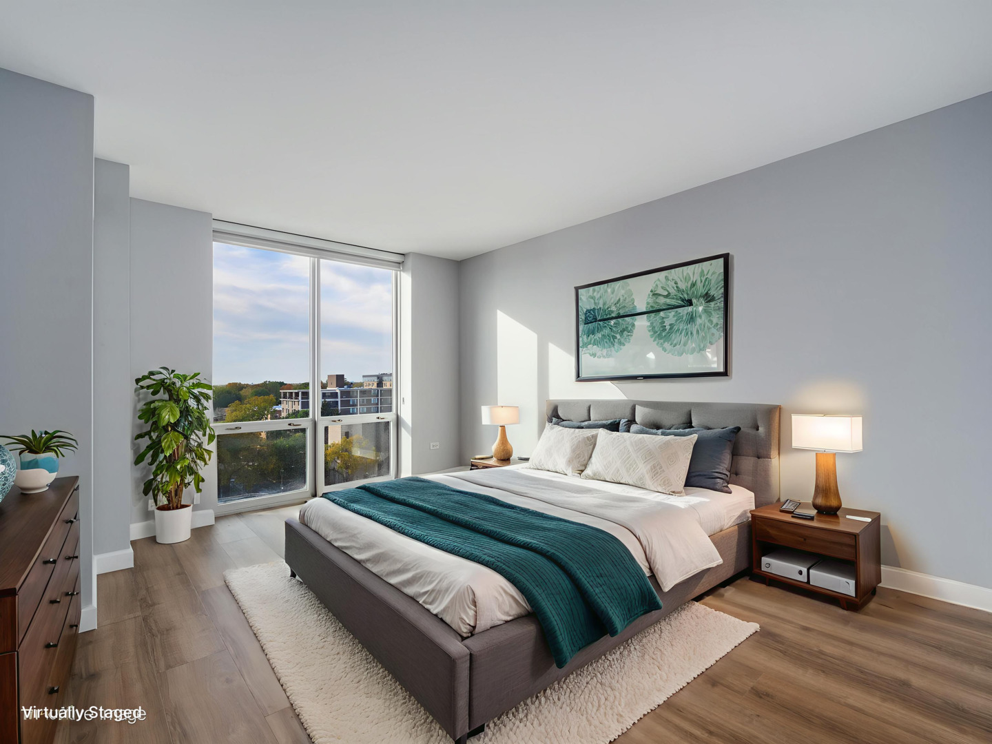 1640 Maple Avenue, Unit 804 Evanston, IL 60201 - Photo 13 of 27 a bedroom with a large bed and a large window