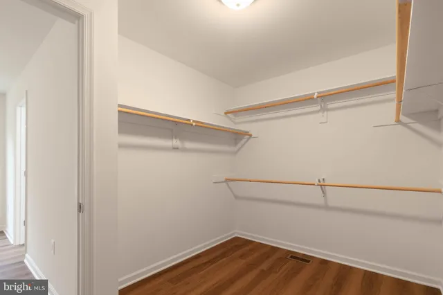 a view of small space with racks on the wall