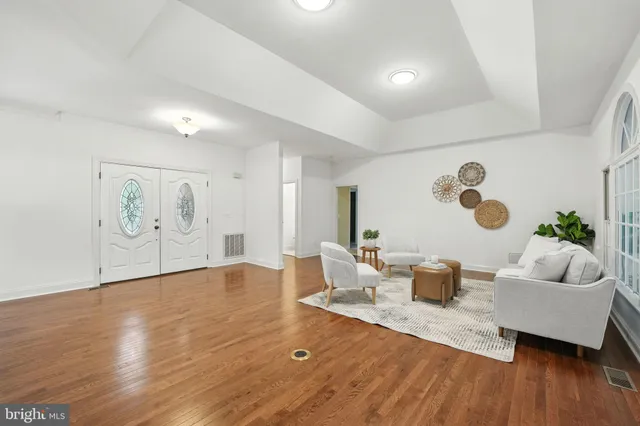 a view of a house with a large window