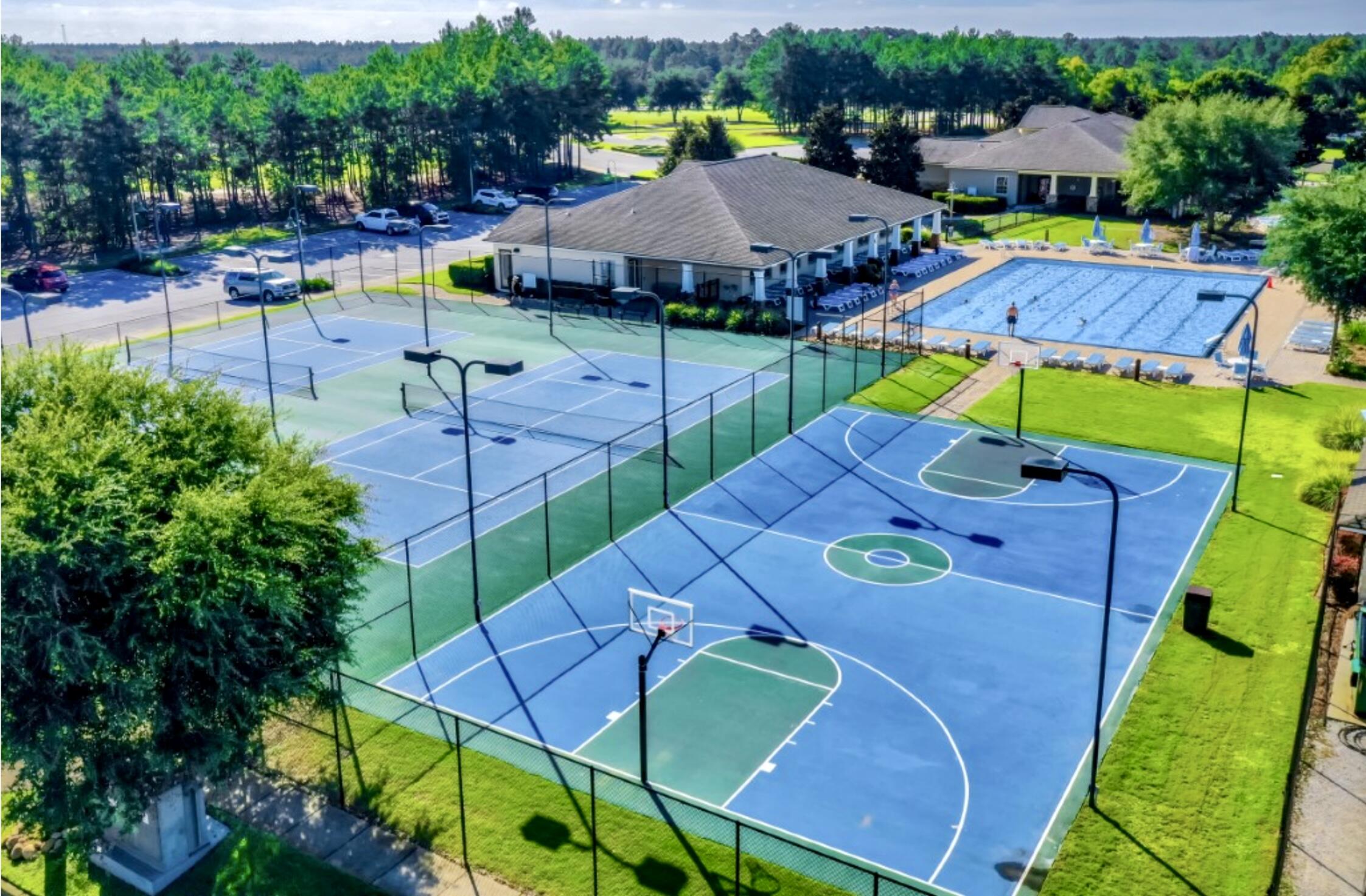 629 Earl Godwin Road Freeport, FL 32439 - Photo 29 of 36 an aerial view of a house with swimming pool patio and outdoor seating