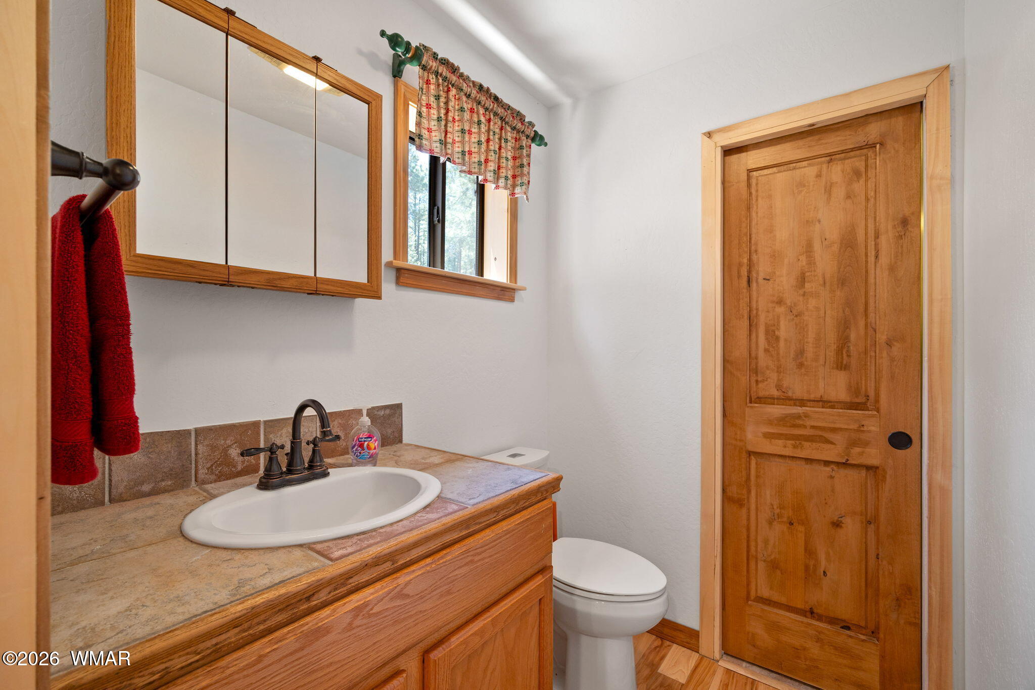 48 North 1068th Street Greer, AZ 85927 - Photo 14 of 37 a bathroom with a sink a toilet and mirror