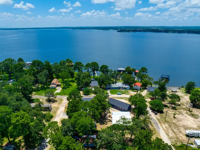 a view of a lake with a city view