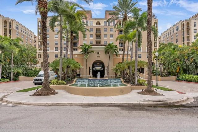 a view of tall buildings