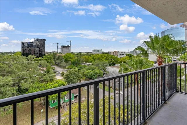a city view from a balcony