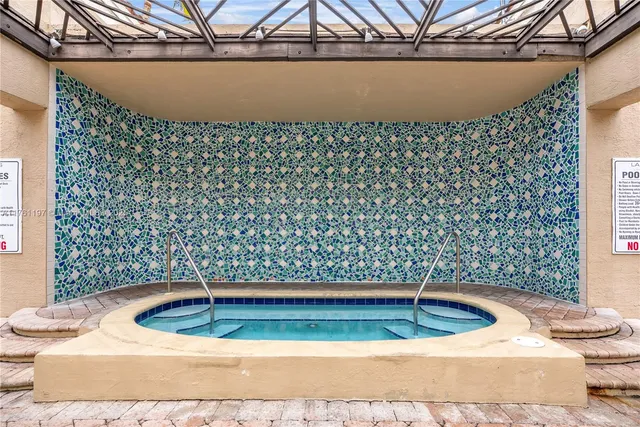 a view of a water fountain