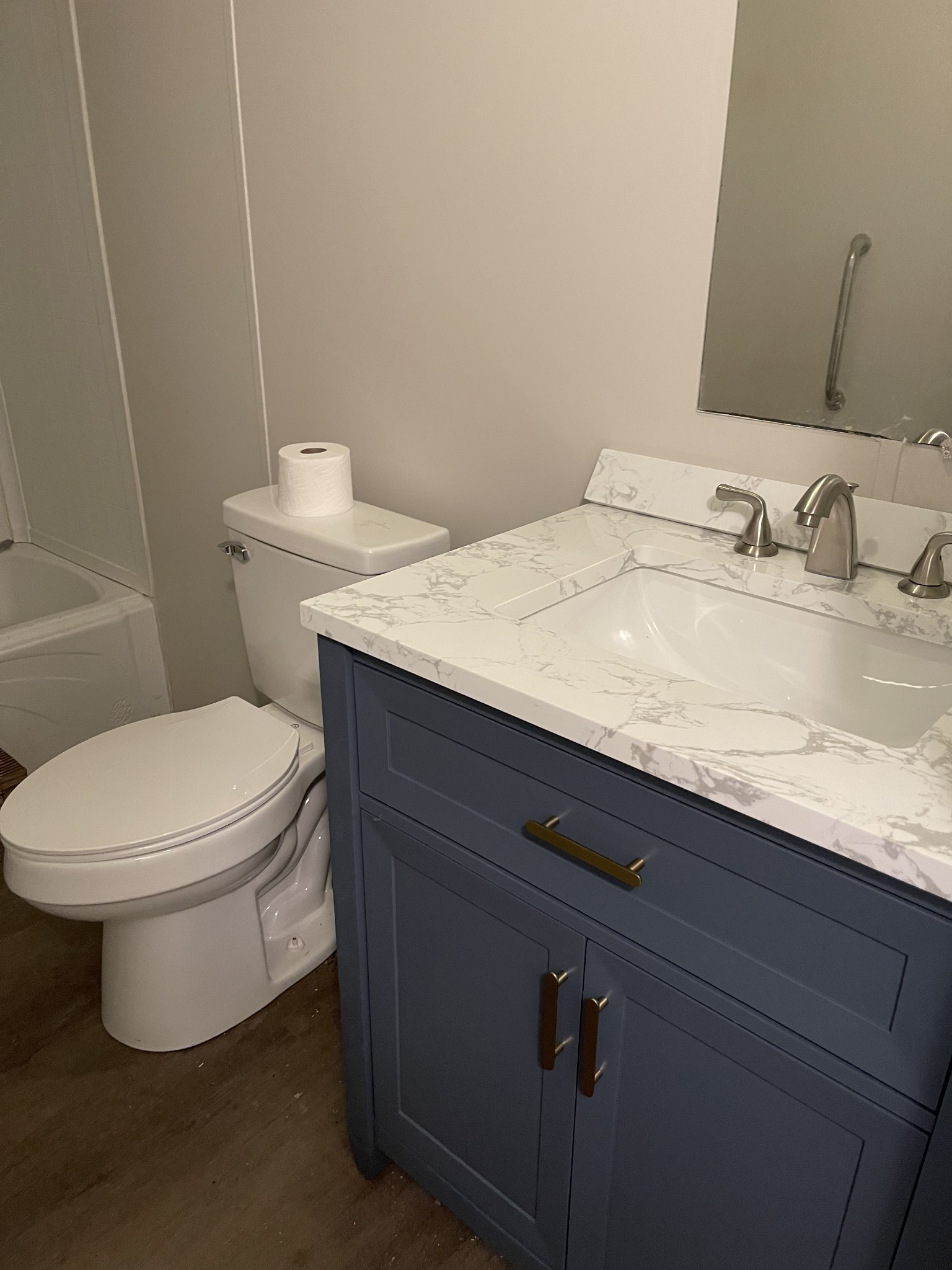 120 March Mill Road Fayetteville, TN 37334 - Photo 16 of 21 a bathroom with a granite countertop toilet sink and mirror