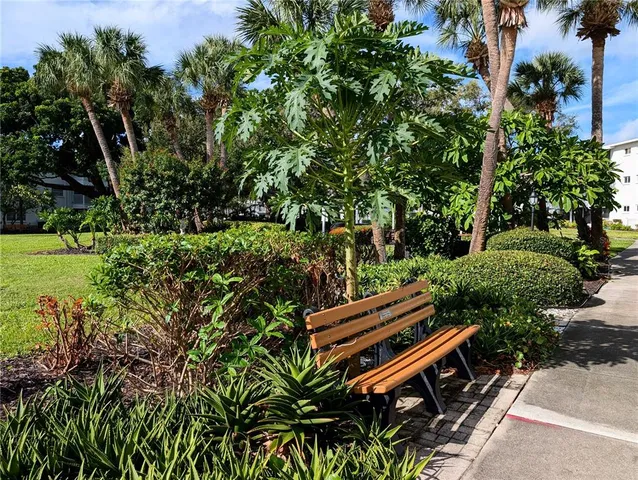 a small garden with chairs in the patio