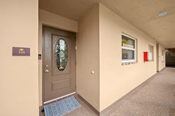 a view of a hallway with elevator