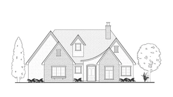 a black and white photo of a house