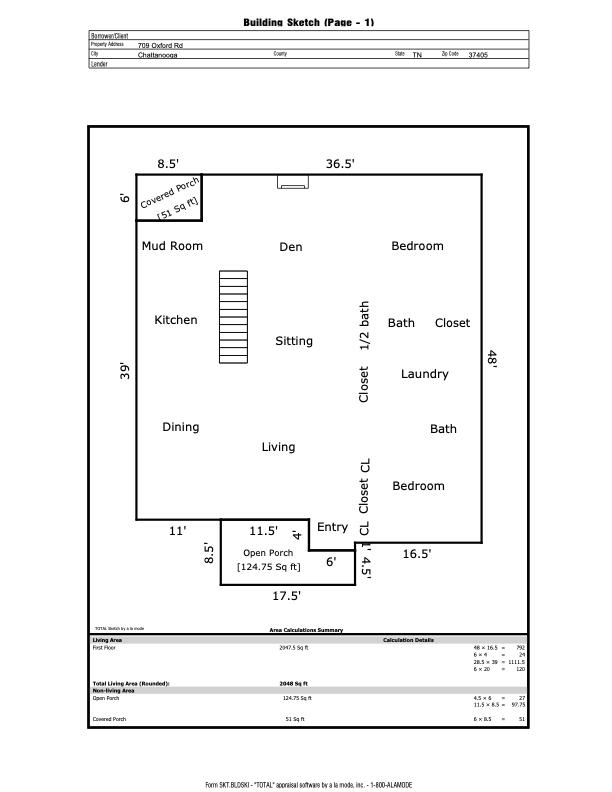 709 Oxford Road Chattanooga, TN 37405 - Photo 54 of 55 Floor Plan