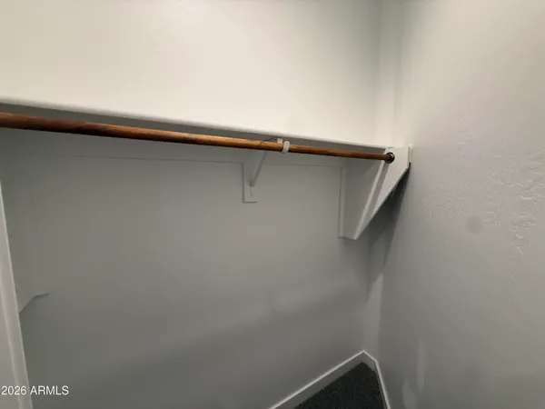 a close up view of racks on a wall