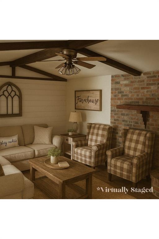 5193 County Road Blossom, TX 75416 - Photo 5 of 15 a black and white photo of a living room