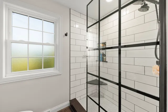 a bathroom with a shower