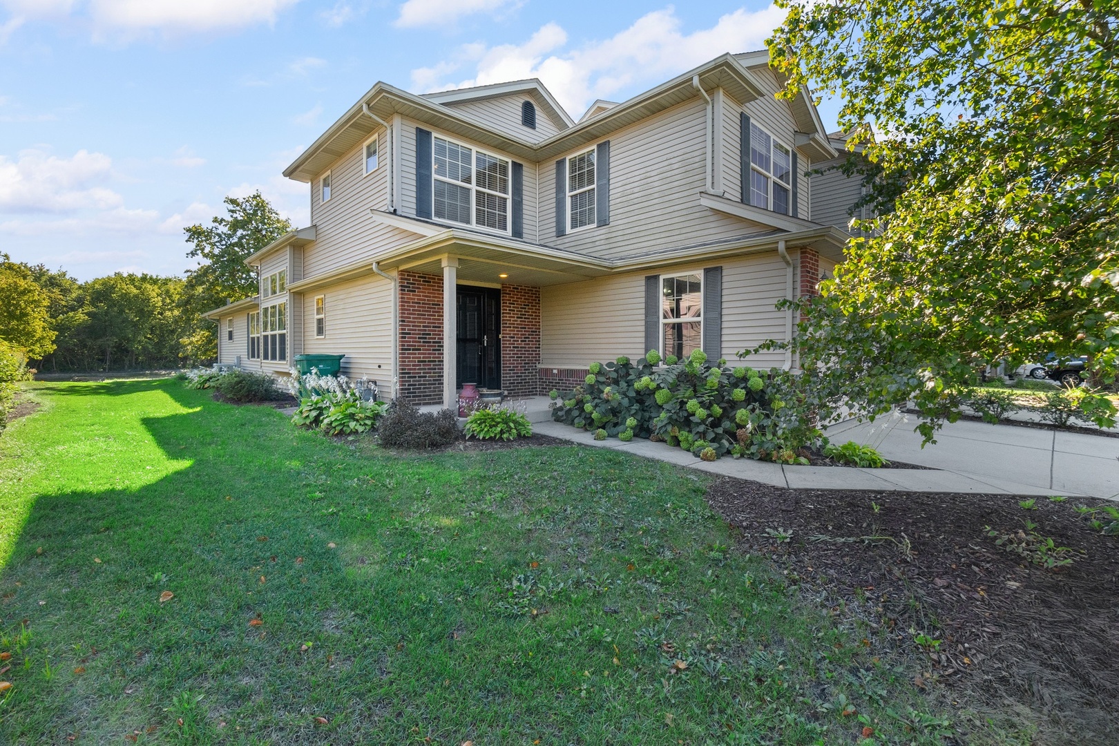 a view of a yard in front of house