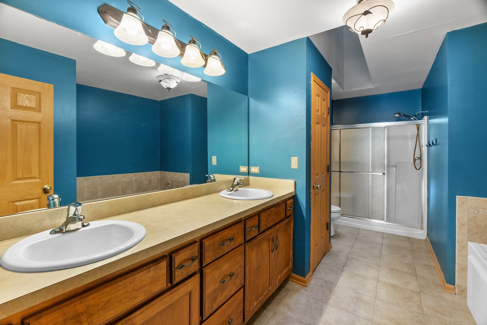 25593 O'Connel Lane Manhattan, IL 60442 - Photo 16 of 24 a bathroom with a double vanity sink and a mirror