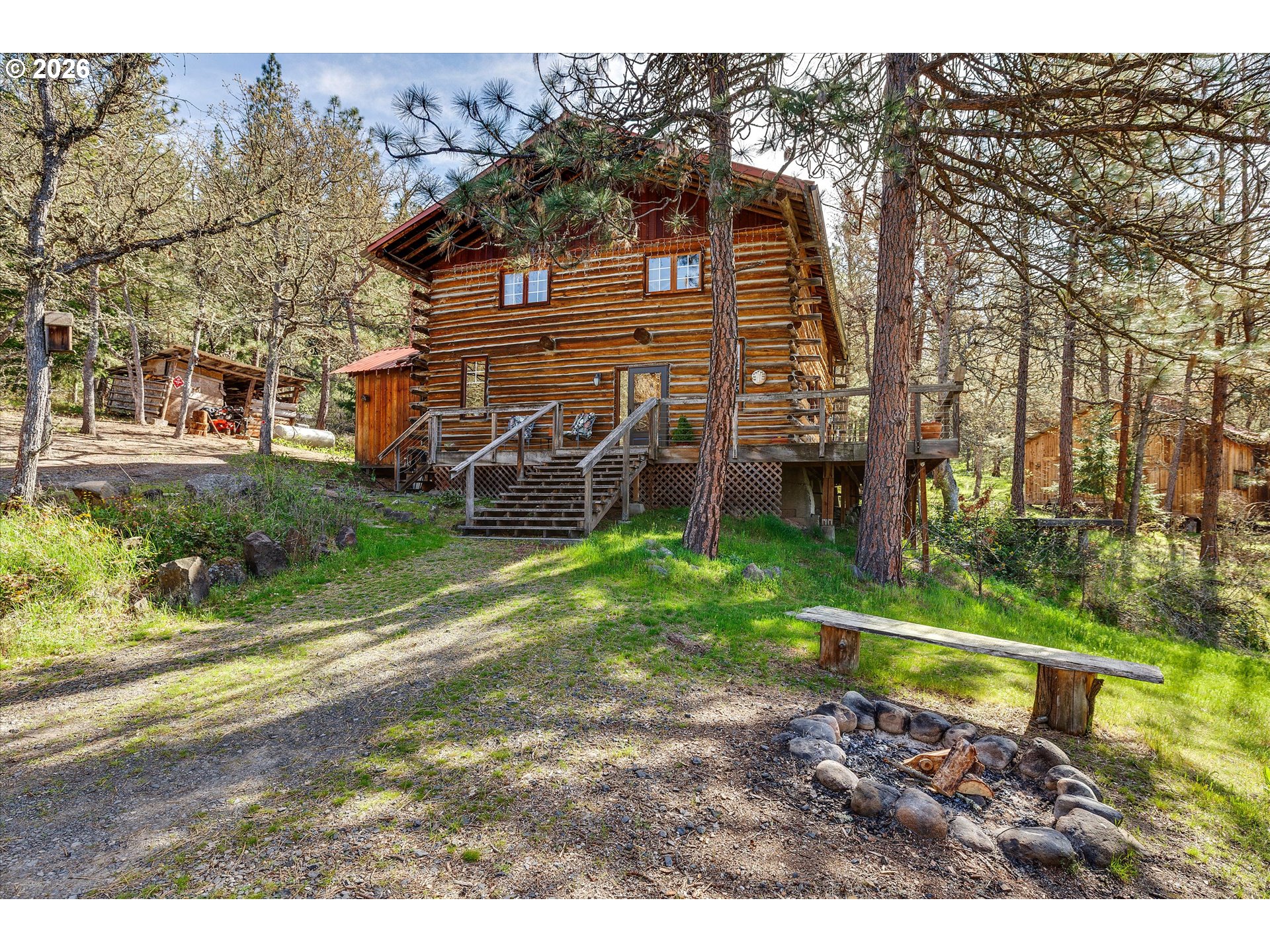 2215 Pine Oak Road Mosier, OR 97040 - Photo 23 of 46 a front view of a house with garden