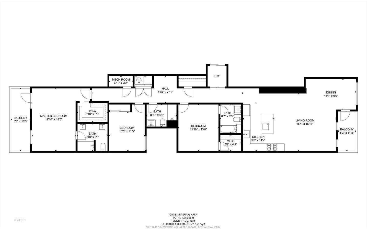122 South Aberdeen Street, Unit 5N Chicago, IL 60607 - Photo 23 of 23 a picture of a floor plan